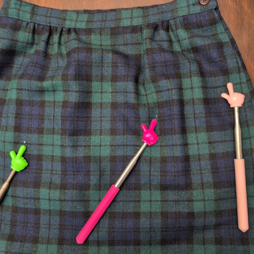 Vintage Pendleton Plaid Wool Skirt Size 6 A-Line Midi Pockets Green Blue Black - Picture 7 of 10